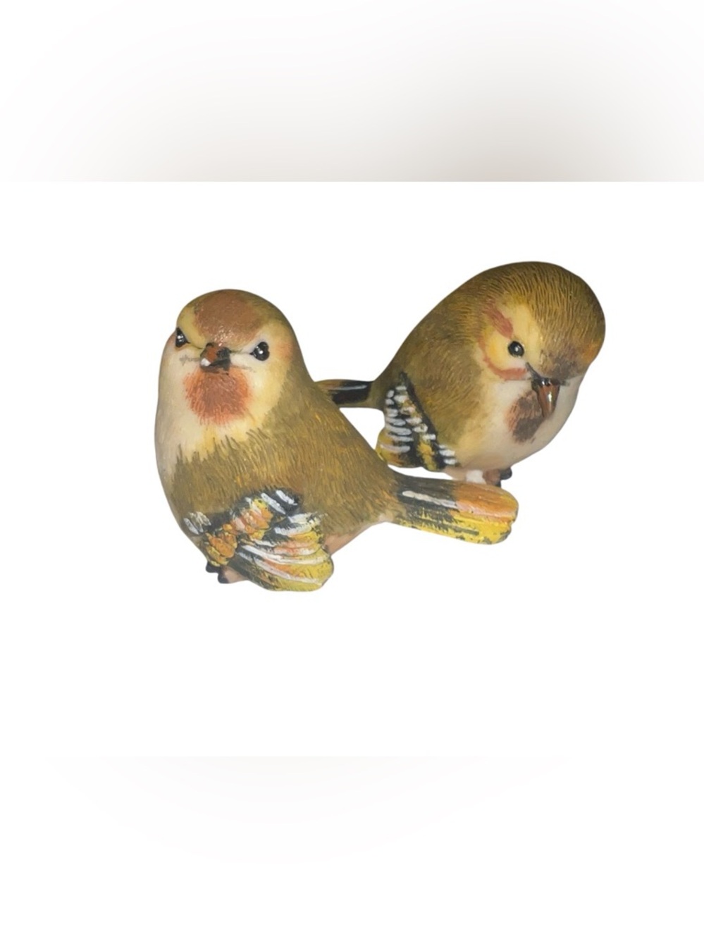 Set of 2 Mini Resin Wood Warbler Bird Figurines